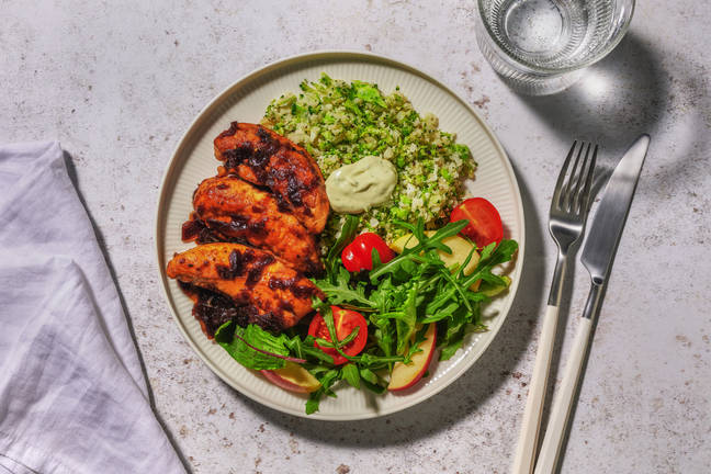 Onion-Glazed Chicken & Garlic Veggie Rice