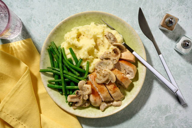 Herby Chicken & Creamy Mushroom Sauce
