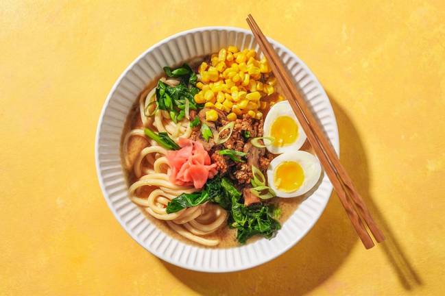 Quickest Sweet Soy Pork & Mushroom Ramen