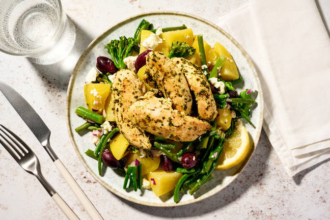 Greek Chicken & Potato-Olive Toss