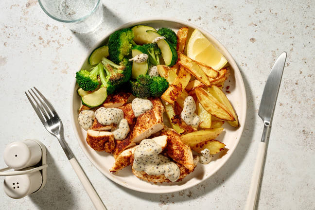 Spiced Chicken Tenders & Creamy Lemon Sauce