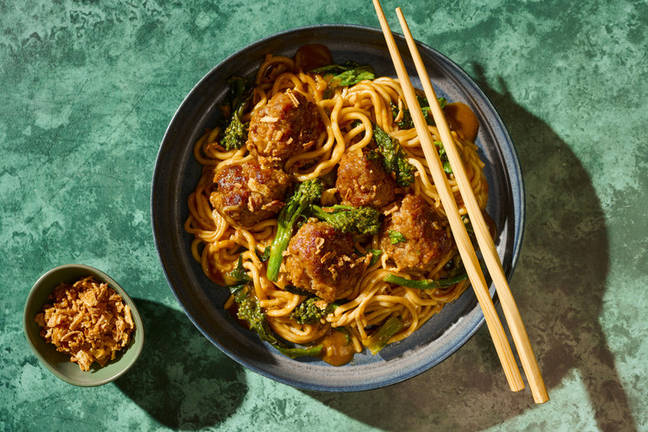 Char Siu Pork Meatballs & Noodle Bowl