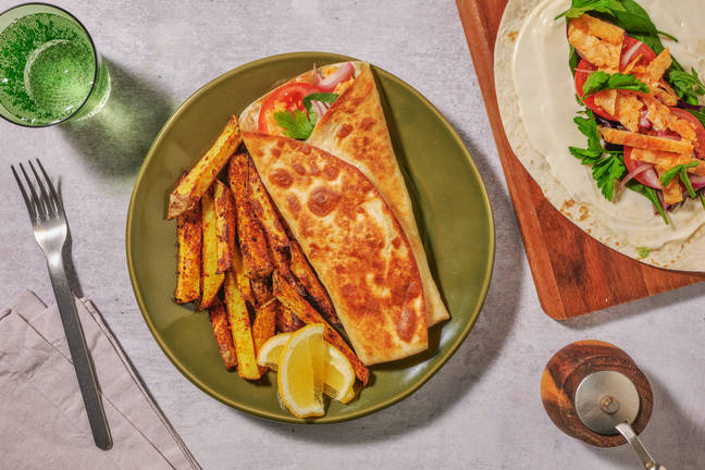 Shawarma-Style Shaved Haloumi Wraps