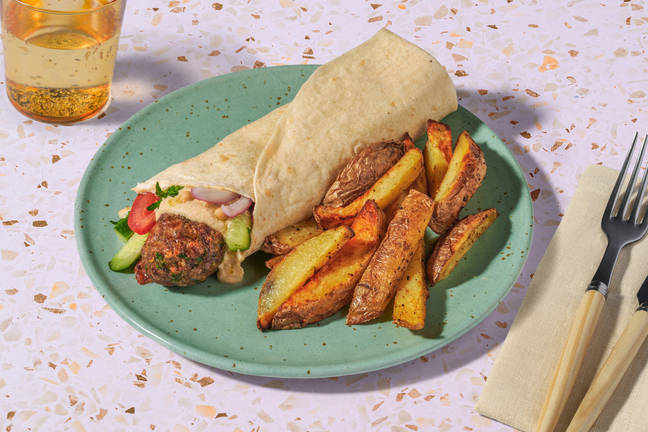Sheet Pan Lean Beef Kofta Kebabs & Fries