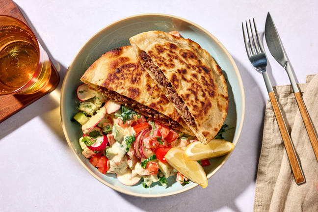 Pan-Fried Lebanese Beef Stuffed Pitas