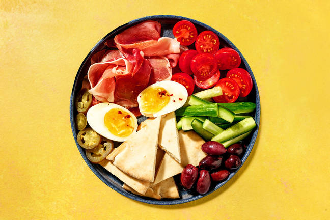No Fuss Prosciutto & Hot Honey Pita Plate