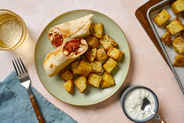 Tandoori Chicken Wraps & Bombay Potatoes