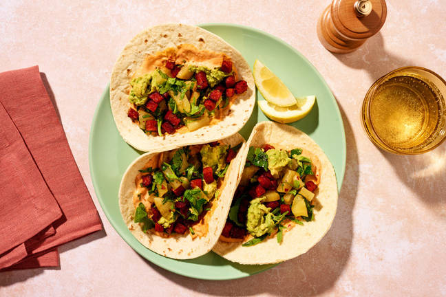 Swicy Chorizo & Hot Pineapple Salsa Tacos