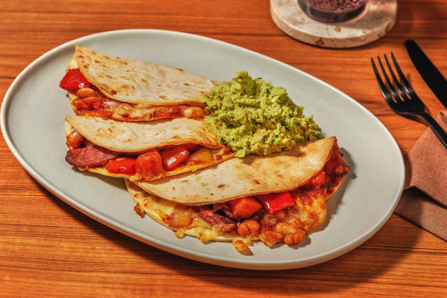 Tex-Mex Chipotle Chorizo & Bean Quesadillas