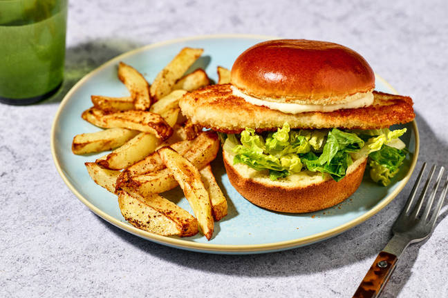 Crumbed Barramundi & Cos Burger