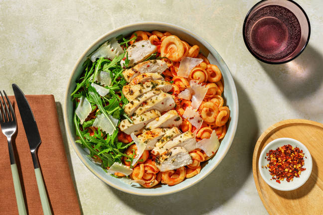 Seared Chicken & Confit Cherry Tomato Pasta