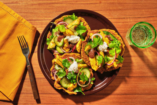 Indian-Spiced Chicken & Chickpea Pancakes