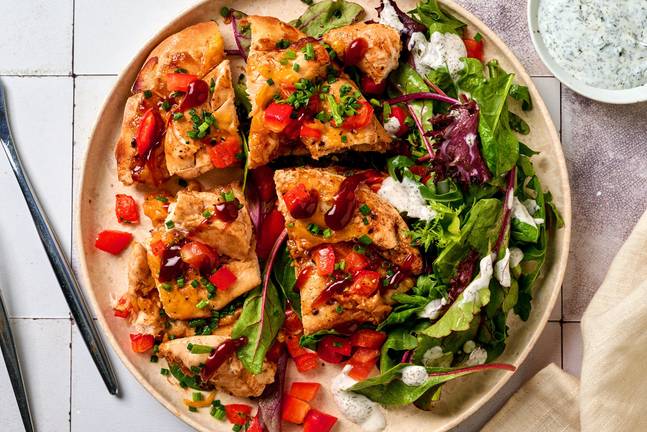 Cheesy BBQ Chicken Flatbreads