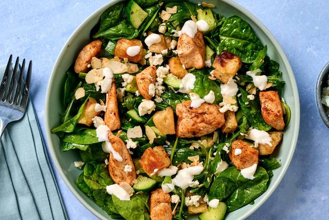 SuperQuick Fattoush Salad with Shawarma Chicken