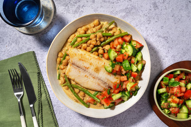 Indisk-inspirerad pannstekt vit fisk