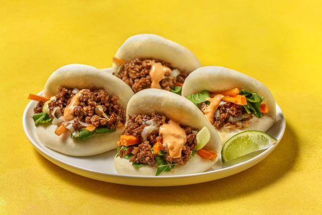 Asiatisk blandfärs i bao-bröd