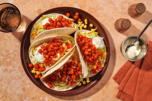 Hurtige amerikanske kikærtetacos 