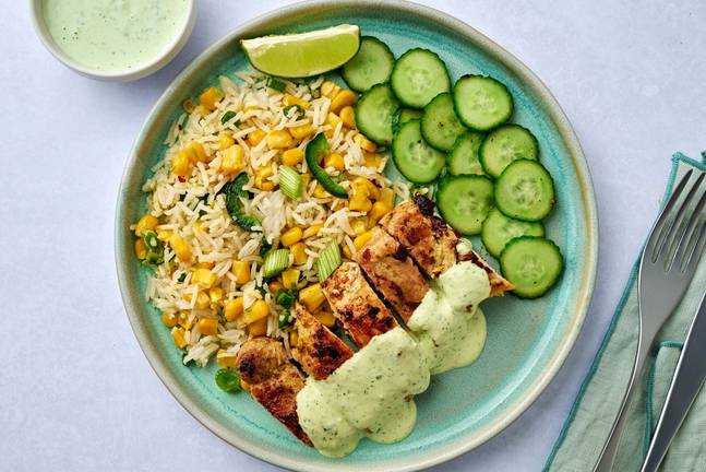 Peruvian Chicken with Creamy Green Sauce