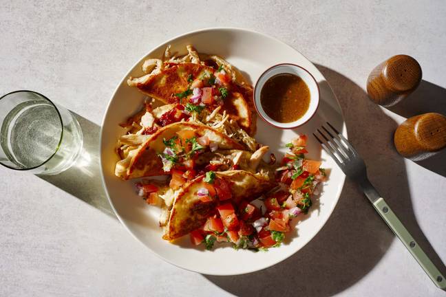 Cheesy Braised Chicken Birria Tacos