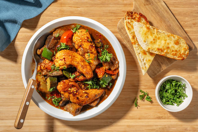 One pan kylling-'ratatouille'