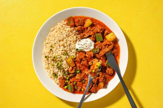 Snabblagad "tagine" på lammfärs