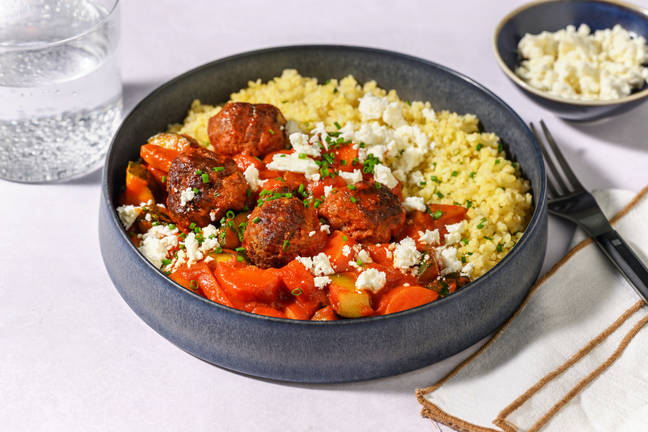 Chermoula Pork Meatballs and Herby Bulgur Wheat
