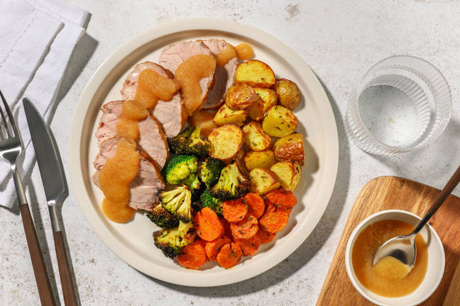 Lonza di maiale e composta di mela e cannella