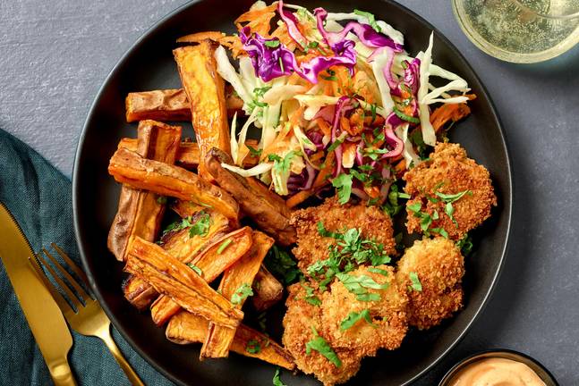 Jumbo Coconut Shrimp and Cilantro-Slaw
