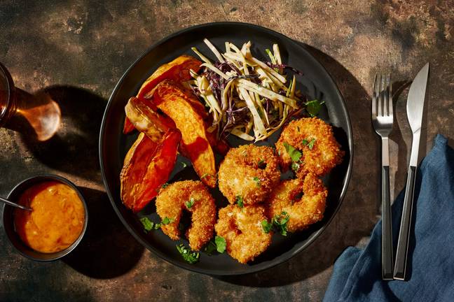 Jumbo Coconut Shrimp and Cilantro-Slaw