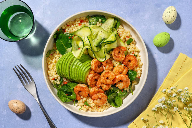 Perlecouscous- og rekebowl