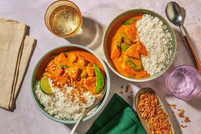 Mild butternut squash and peanut curry