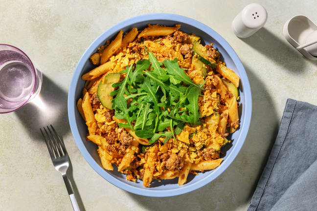 Southwest Style Spiced Beef Penne