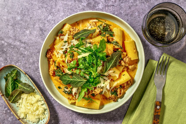Sausage Stuffing Inspired Pasta