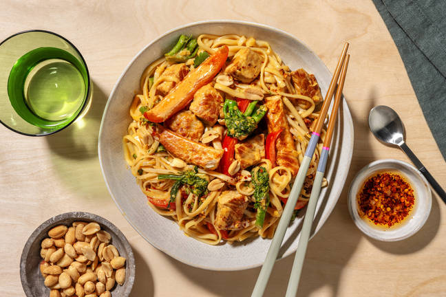 Asiatisk fläskkotlett och krämiga nudlar