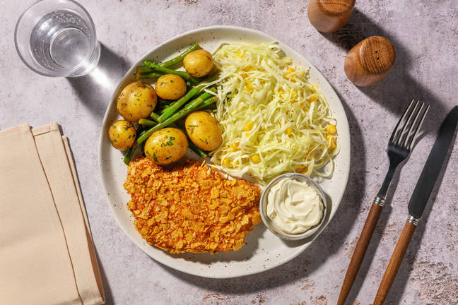 Tortillachips-paneret svinekotelet