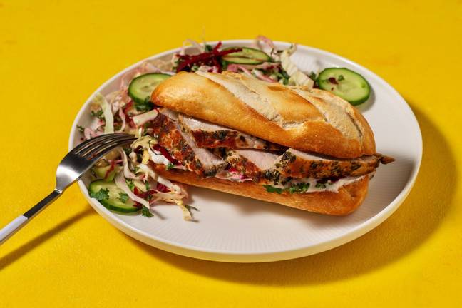 Vitlöksbröd med marinerat fläskkött