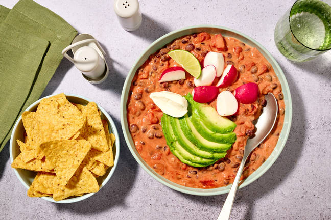 Mild vegetarchili med sorte bønner