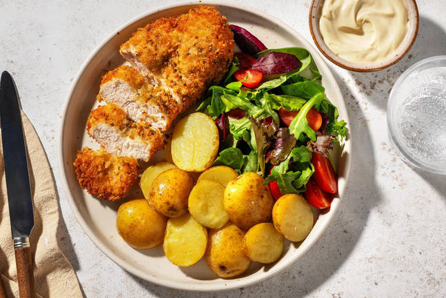 Petto di pollo impanato e salsa Alabama