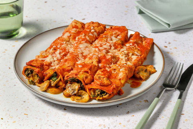 Spinach and Mushroom Cannelloni