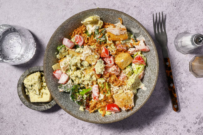 Quick Roasted Broccoli Blue Cheese Salad