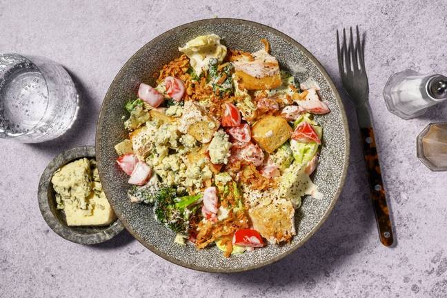 Quick Roasted Broccoli Blue Cheese Salad