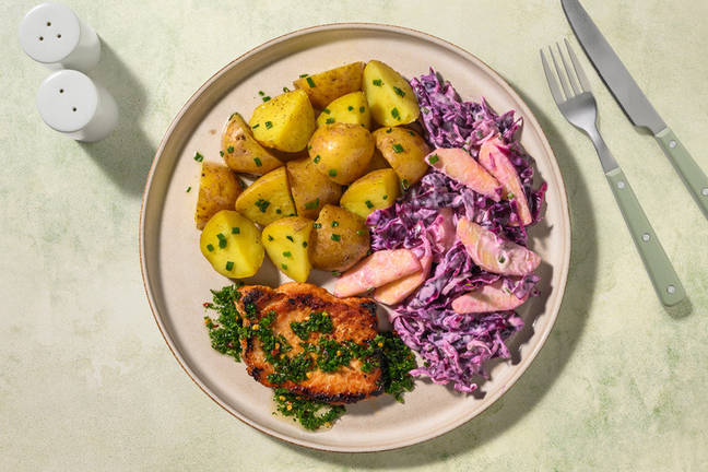 Schweinelachssteak mit Chimichurri