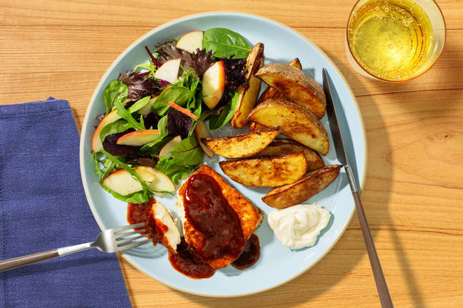 Spiced Halloumi Steaks and Hot Honey Sauce