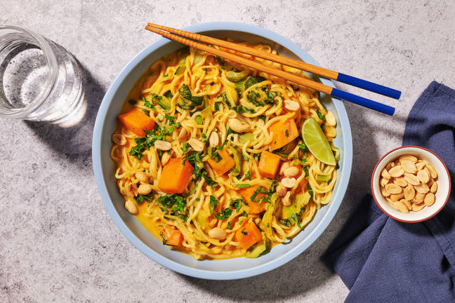 Vietnamese Cà Ri Chay Inspired Butternut Noodles