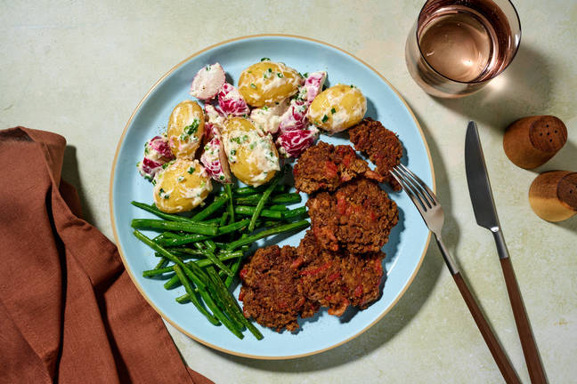 Rotfruktsfritters med bacon och ost