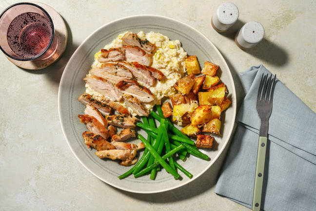 Chicken on Creamy Ricotta Leeks 