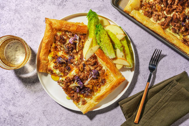 Sausage and Purple Sprouting Broccoli Tart