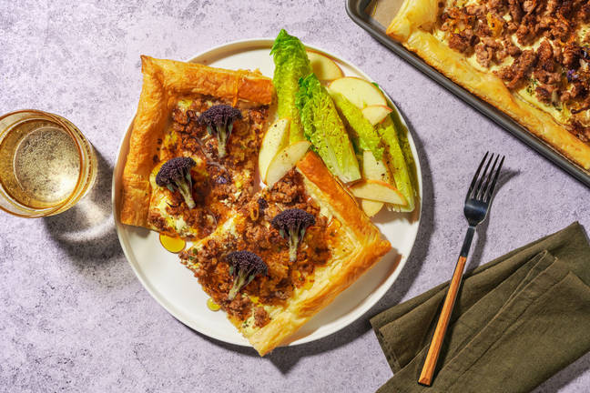 Sausage and Purple Sprouting Broccoli Tart
