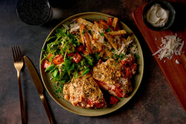 Poulet « alla parmigiana » & frites à la truffe