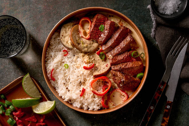 Luxe Thaise groene curry met filet mignon